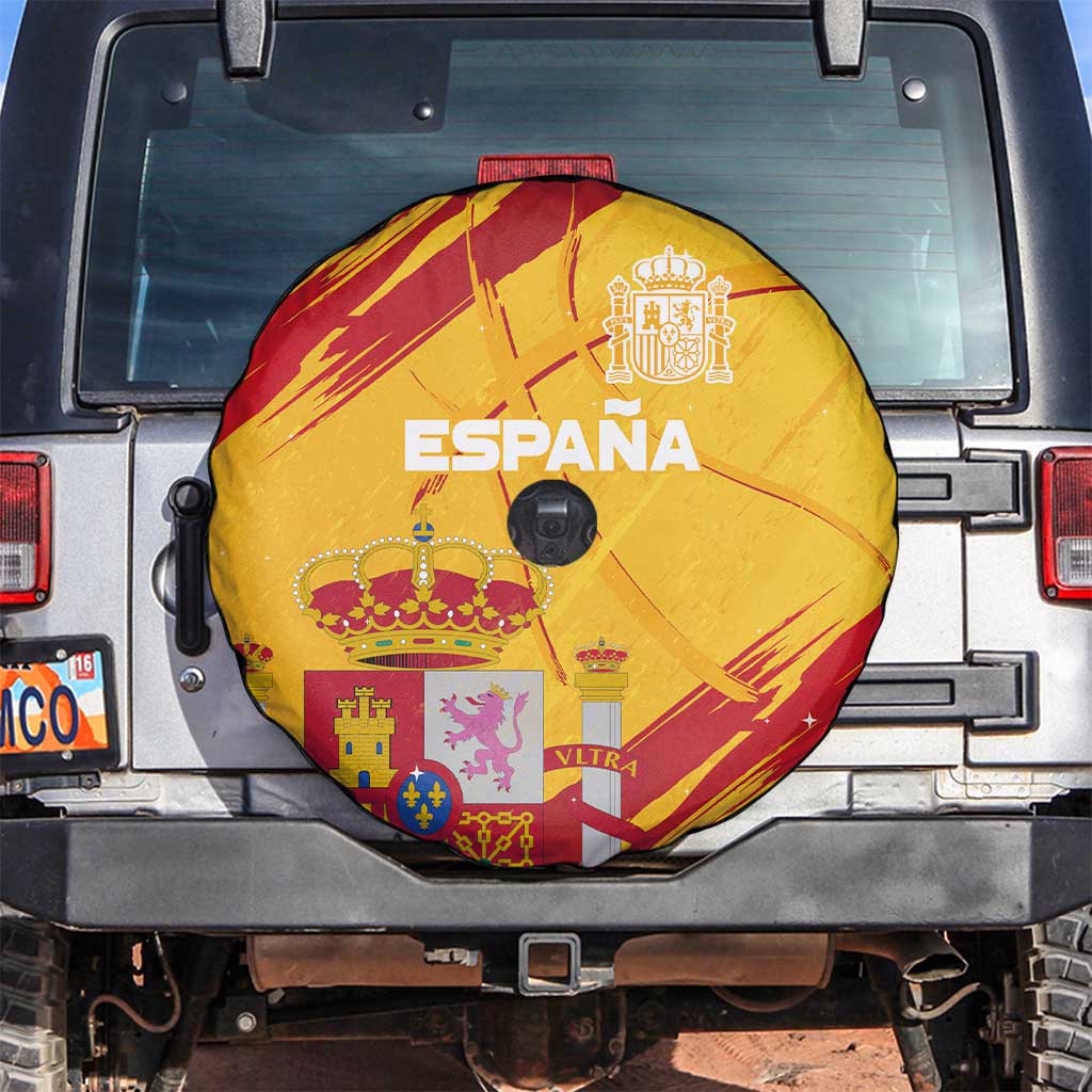 Basketball Fan Jersey Spanish Spare Tire Cover Royal Seal of España - Wonder Print Shop