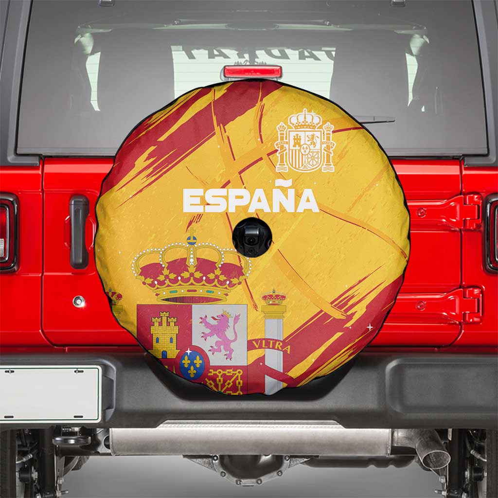 Basketball Fan Jersey Spanish Spare Tire Cover Royal Seal of España - Wonder Print Shop