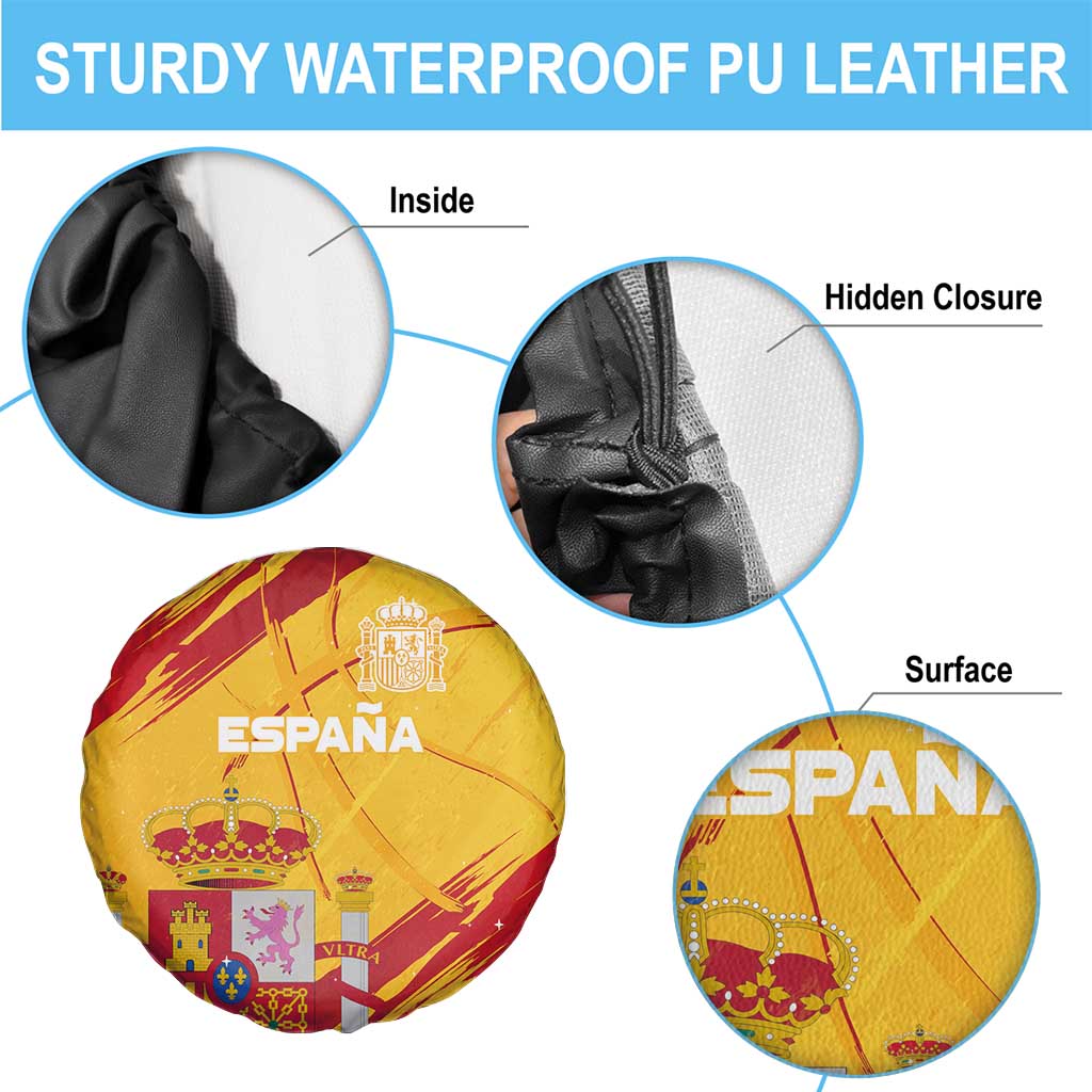 Basketball Fan Jersey Spanish Spare Tire Cover Royal Seal of España - Wonder Print Shop