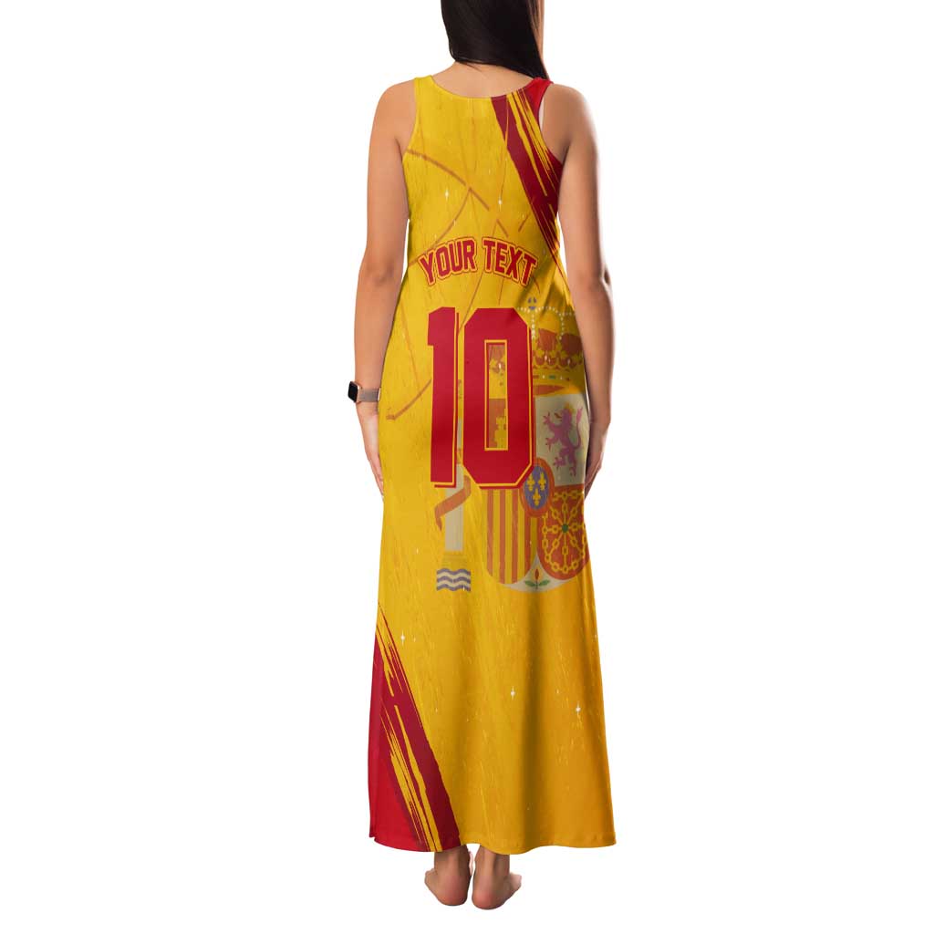Custom Basketball Fan Jersey Spanish Tank Maxi Dress Royal Seal of España - Wonder Print Shop
