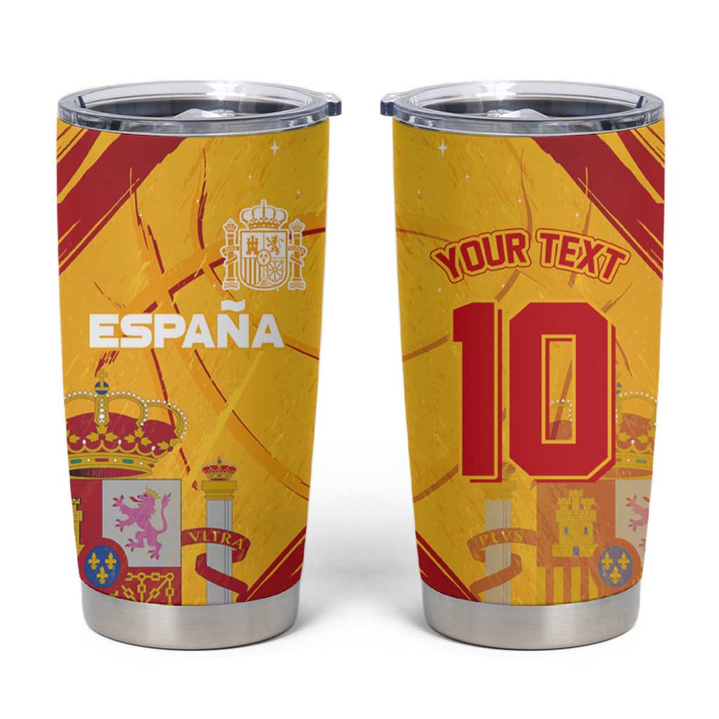 Custom Basketball Fan Jersey Spanish Tumbler Cup Royal Seal of España - Wonder Print Shop