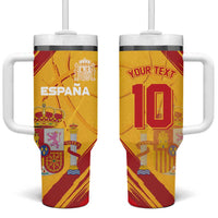 Custom Basketball Fan Jersey Spanish Tumbler With Handle Royal Seal of España - Wonder Print Shop