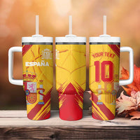 Custom Basketball Fan Jersey Spanish Tumbler With Handle Royal Seal of España - Wonder Print Shop