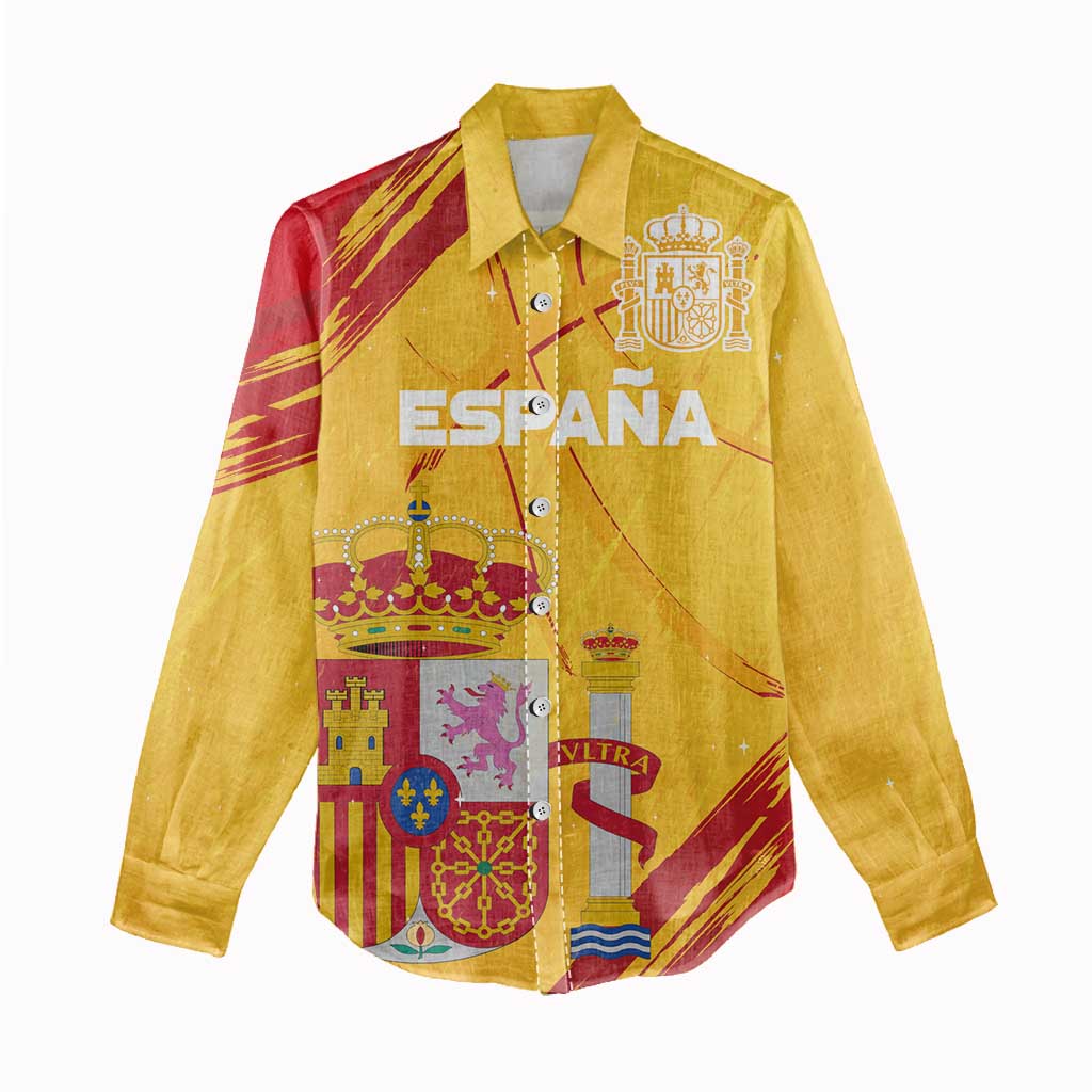 Custom Basketball Fan Jersey Spanish Women Casual Shirt Royal Seal of España - Wonder Print Shop