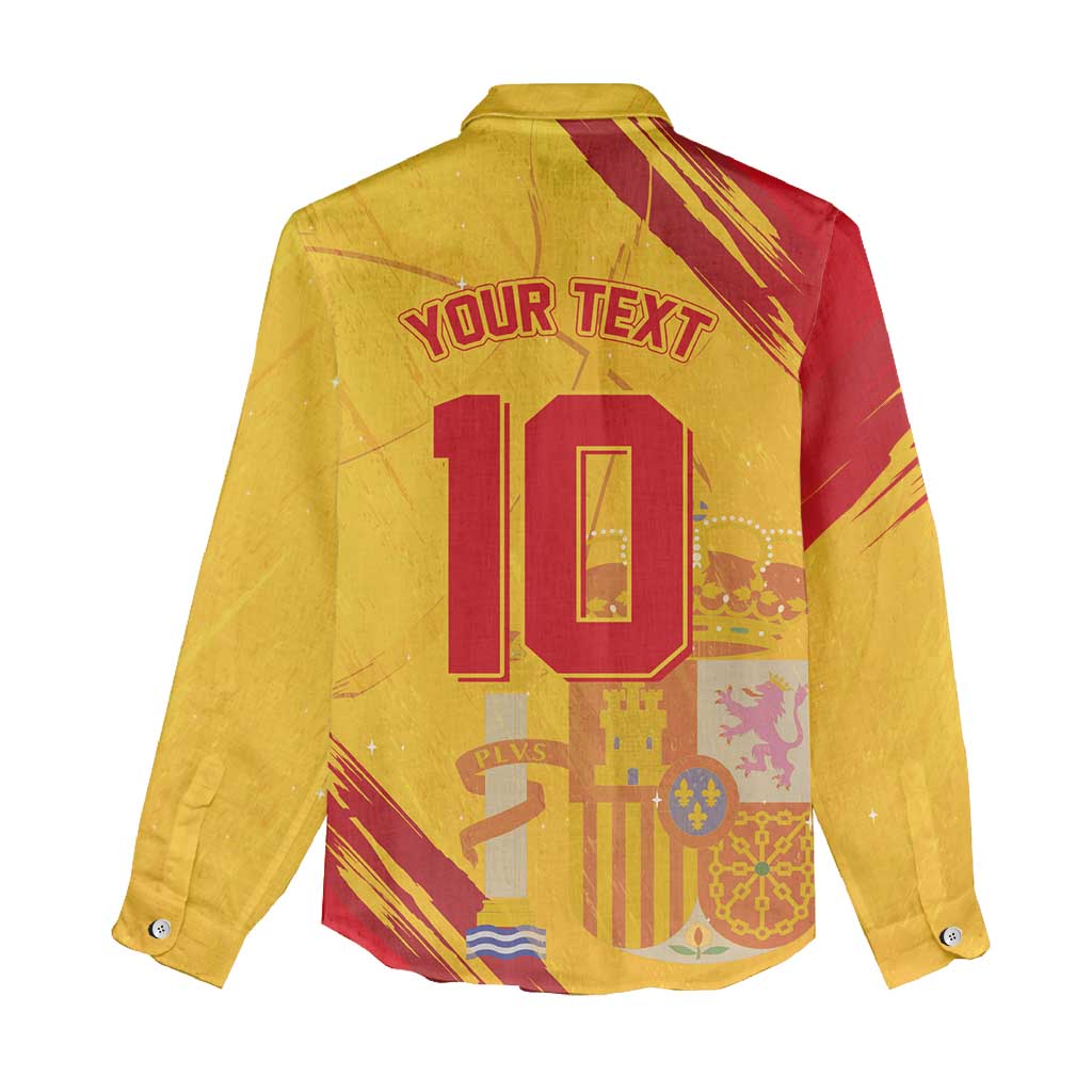 Custom Basketball Fan Jersey Spanish Women Casual Shirt Royal Seal of España - Wonder Print Shop