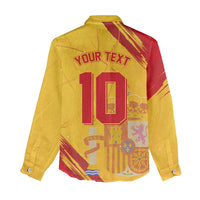 Custom Basketball Fan Jersey Spanish Women Casual Shirt Royal Seal of España - Wonder Print Shop