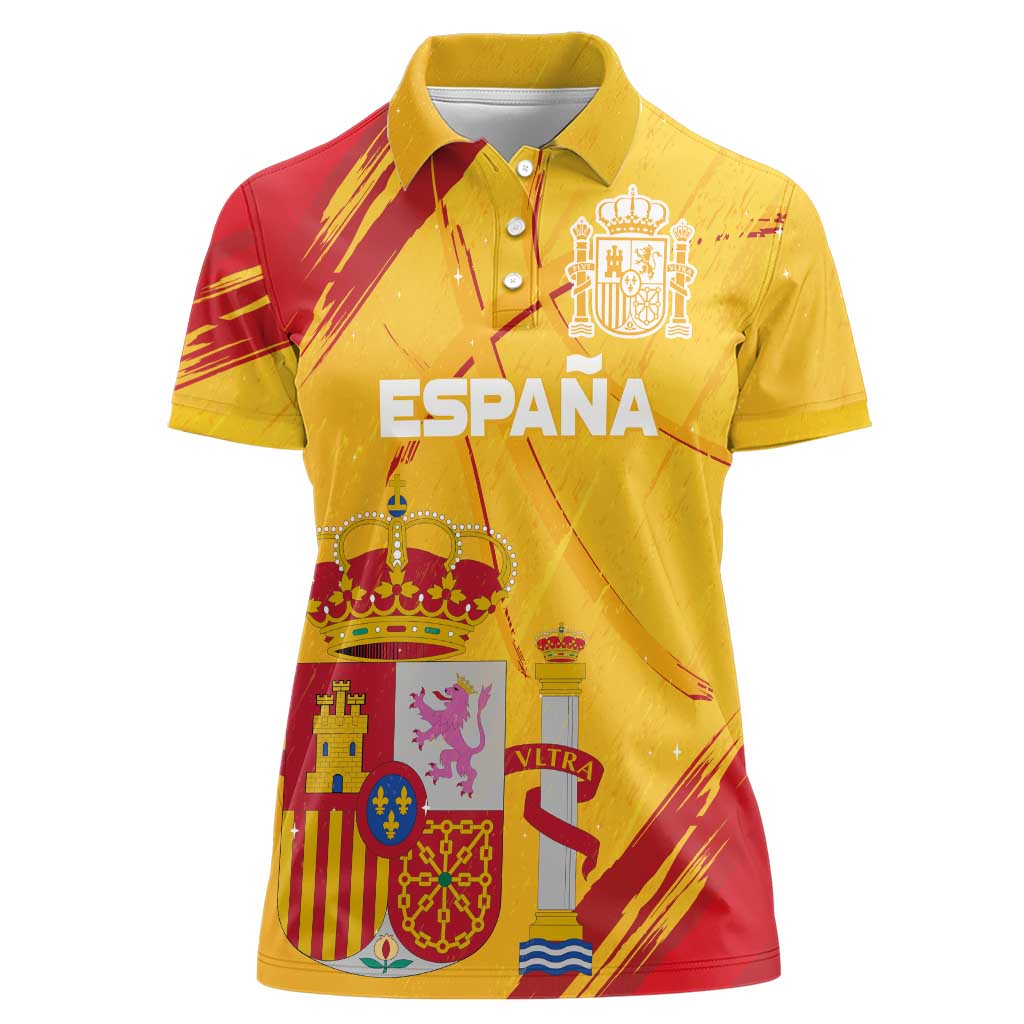 Custom Basketball Fan Jersey Spanish Women Polo Shirt Royal Seal of España - Wonder Print Shop
