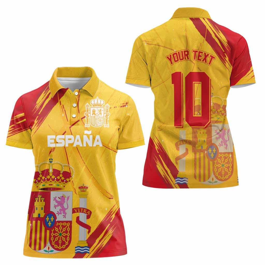 Custom Basketball Fan Jersey Spanish Women Polo Shirt Royal Seal of España - Wonder Print Shop