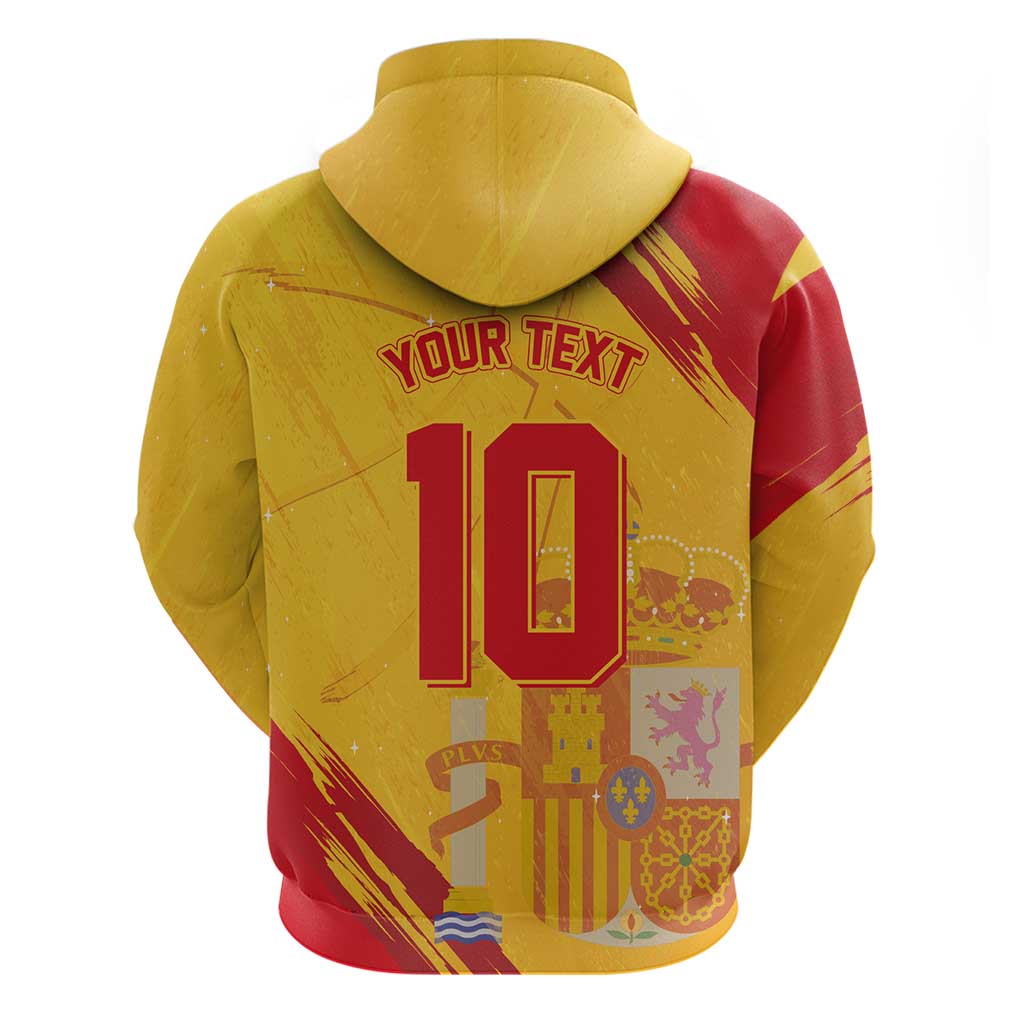 Custom Basketball Fan Jersey Spanish Zip Hoodie Royal Seal of España - Wonder Print Shop