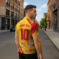 Custom Basketball Fan Jersey Spanish Zipper Polo Shirt Royal Seal of España - Wonder Print Shop