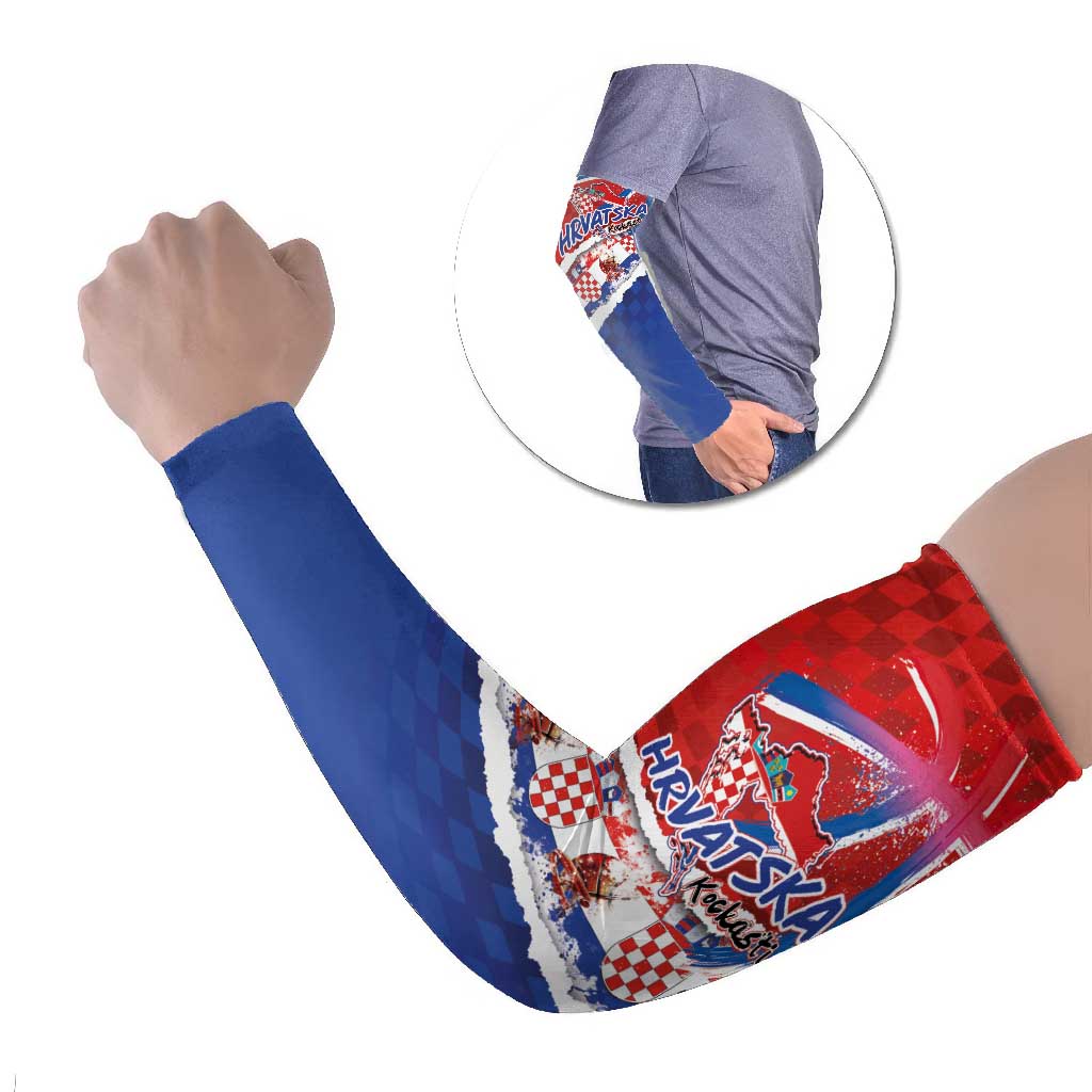 Basketball Fan Jersey Croatian Arm Sleeves Hrvatska-The Chequered Ones - Wonder Print Shop