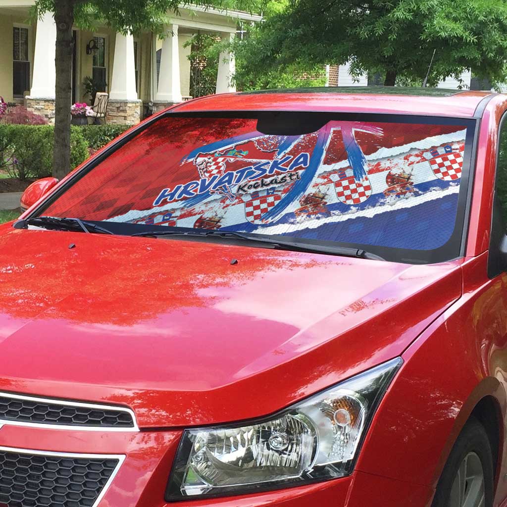Basketball Fan Jersey Croatian Auto Sun Shade Hrvatska-The Chequered Ones - Wonder Print Shop
