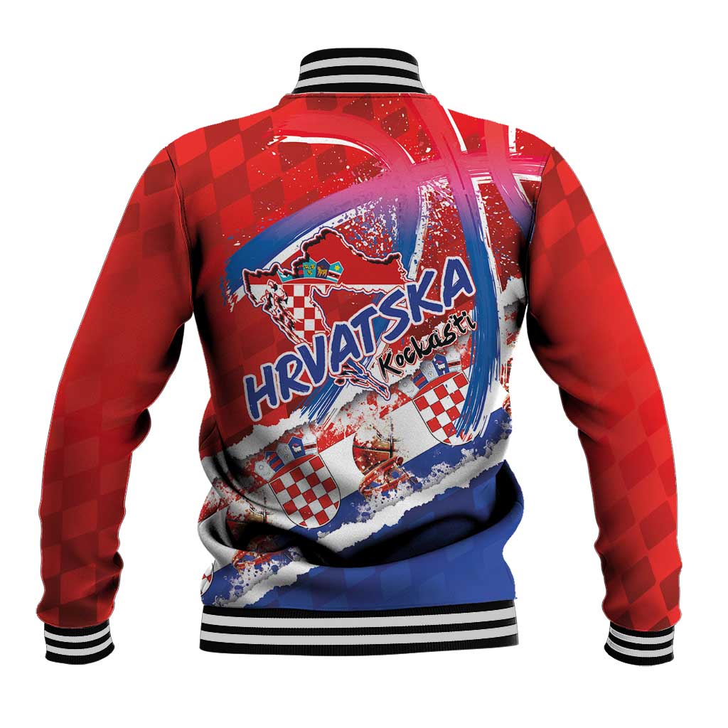 Basketball Fan Jersey Croatian Baseball Jacket Hrvatska-The Chequered Ones - Wonder Print Shop
