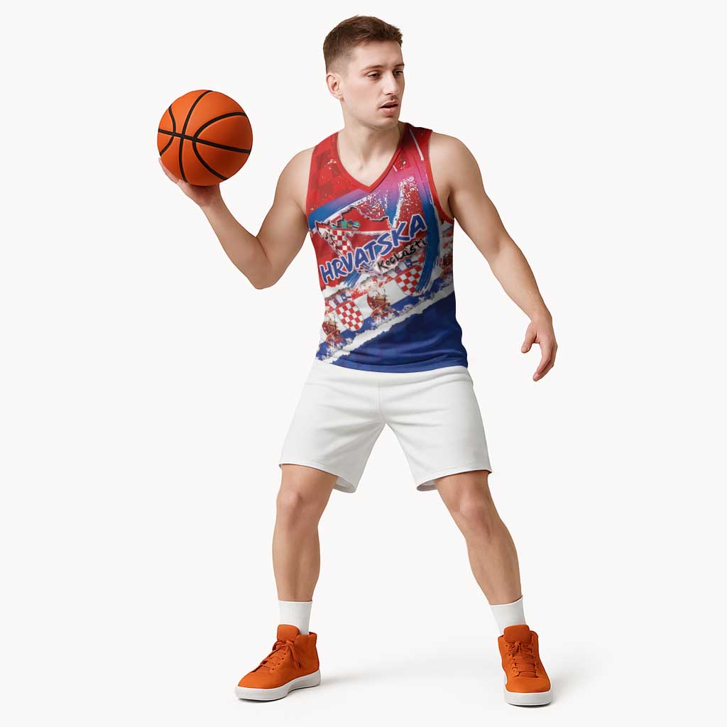 Basketball Fan Jersey Croatian Basketball Jersey Hrvatska-The Chequered Ones - Wonder Print Shop