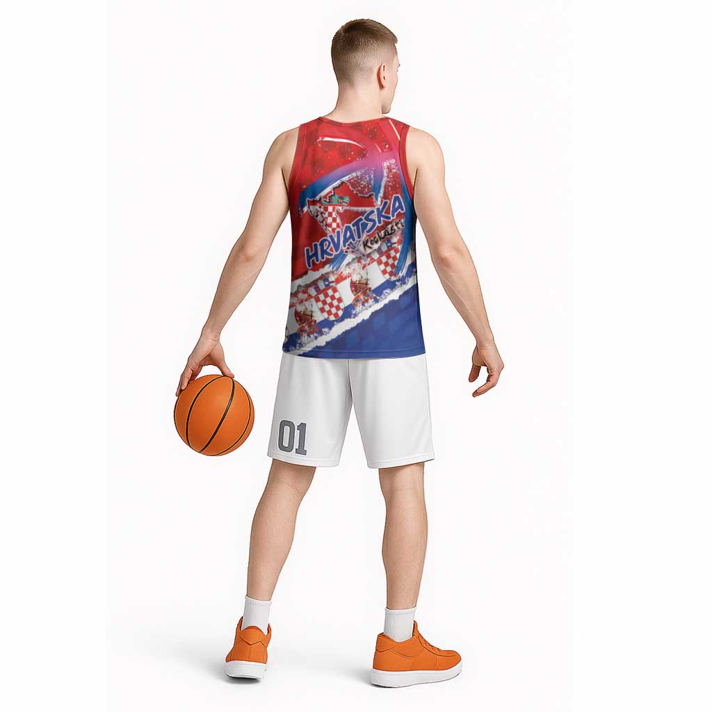 Basketball Fan Jersey Croatian Basketball Jersey Hrvatska-The Chequered Ones - Wonder Print Shop