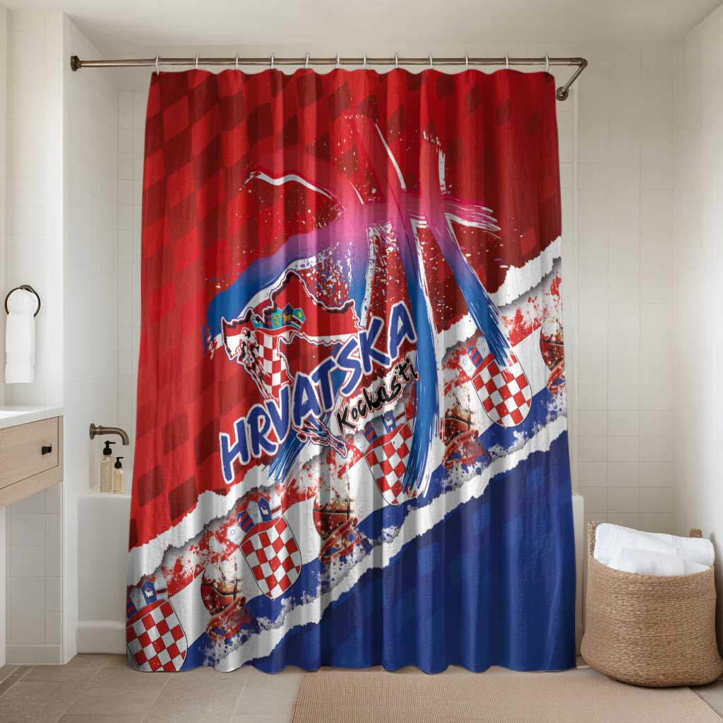 Basketball Fan Jersey Croatian Bathroom Set Hrvatska-The Chequered Ones - Wonder Print Shop