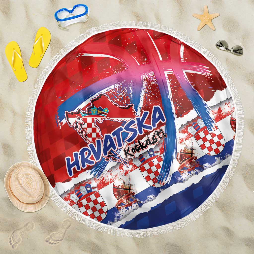 Basketball Fan Jersey Croatian Beach Blanket Hrvatska-The Chequered Ones - Wonder Print Shop