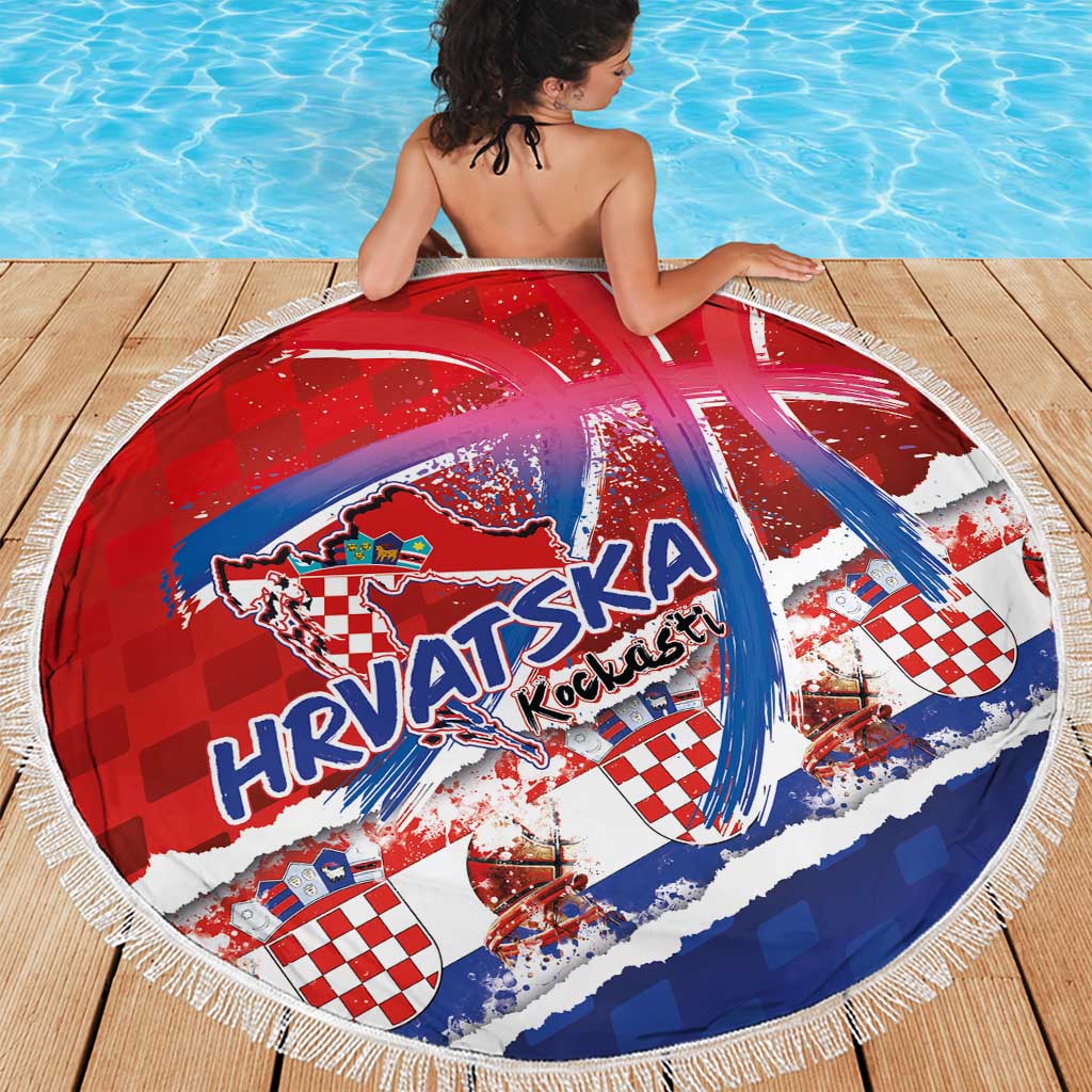 Basketball Fan Jersey Croatian Beach Blanket Hrvatska-The Chequered Ones - Wonder Print Shop