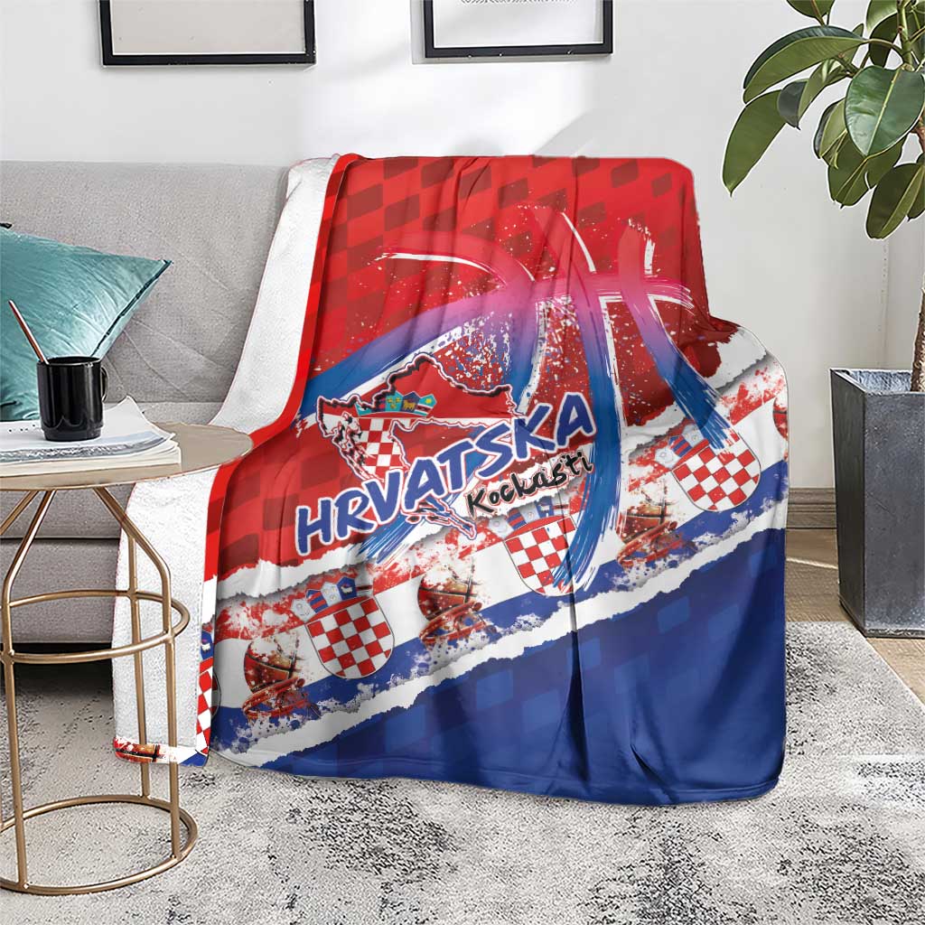 Basketball Fan Jersey Croatian Blanket Hrvatska-The Chequered Ones - Wonder Print Shop