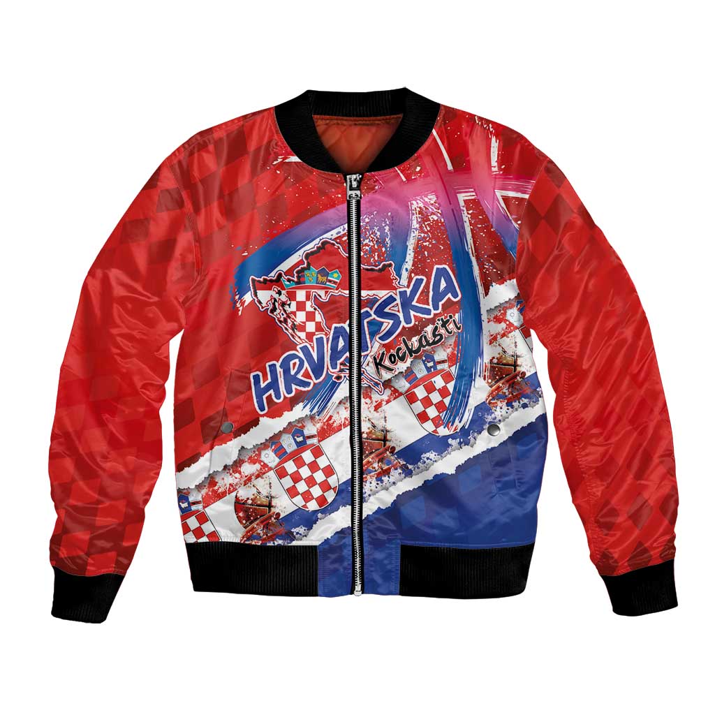 Basketball Fan Jersey Croatian Bomber Jacket Hrvatska-The Chequered Ones - Wonder Print Shop