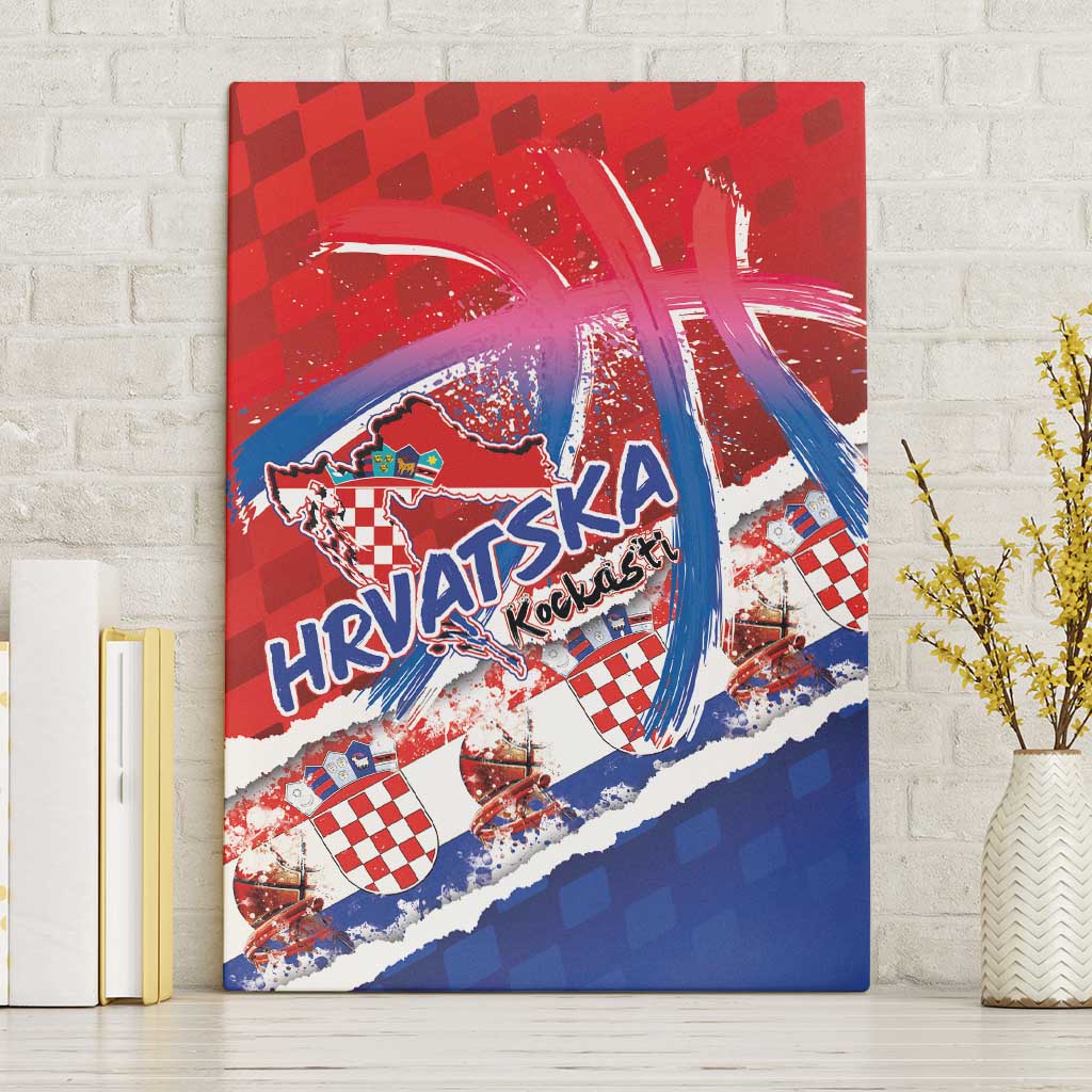 Basketball Fan Jersey Croatian Canvas Wall Art Hrvatska-The Chequered Ones - Wonder Print Shop