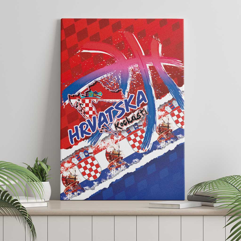 Basketball Fan Jersey Croatian Canvas Wall Art Hrvatska-The Chequered Ones - Wonder Print Shop