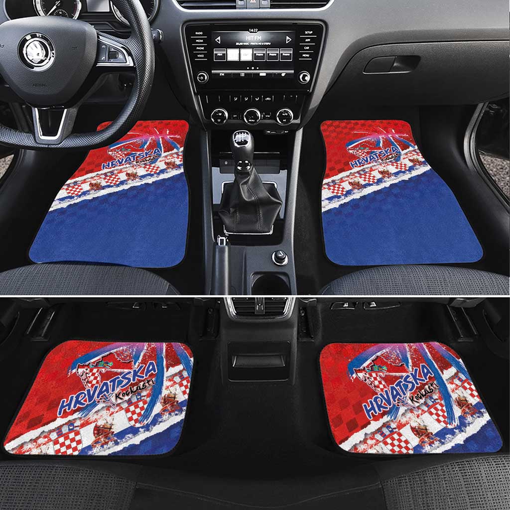 Basketball Fan Jersey Croatian Car Mats Hrvatska-The Chequered Ones - Wonder Print Shop