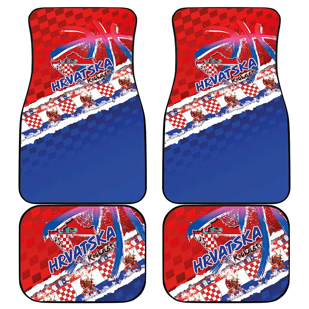 Basketball Fan Jersey Croatian Car Mats Hrvatska-The Chequered Ones - Wonder Print Shop
