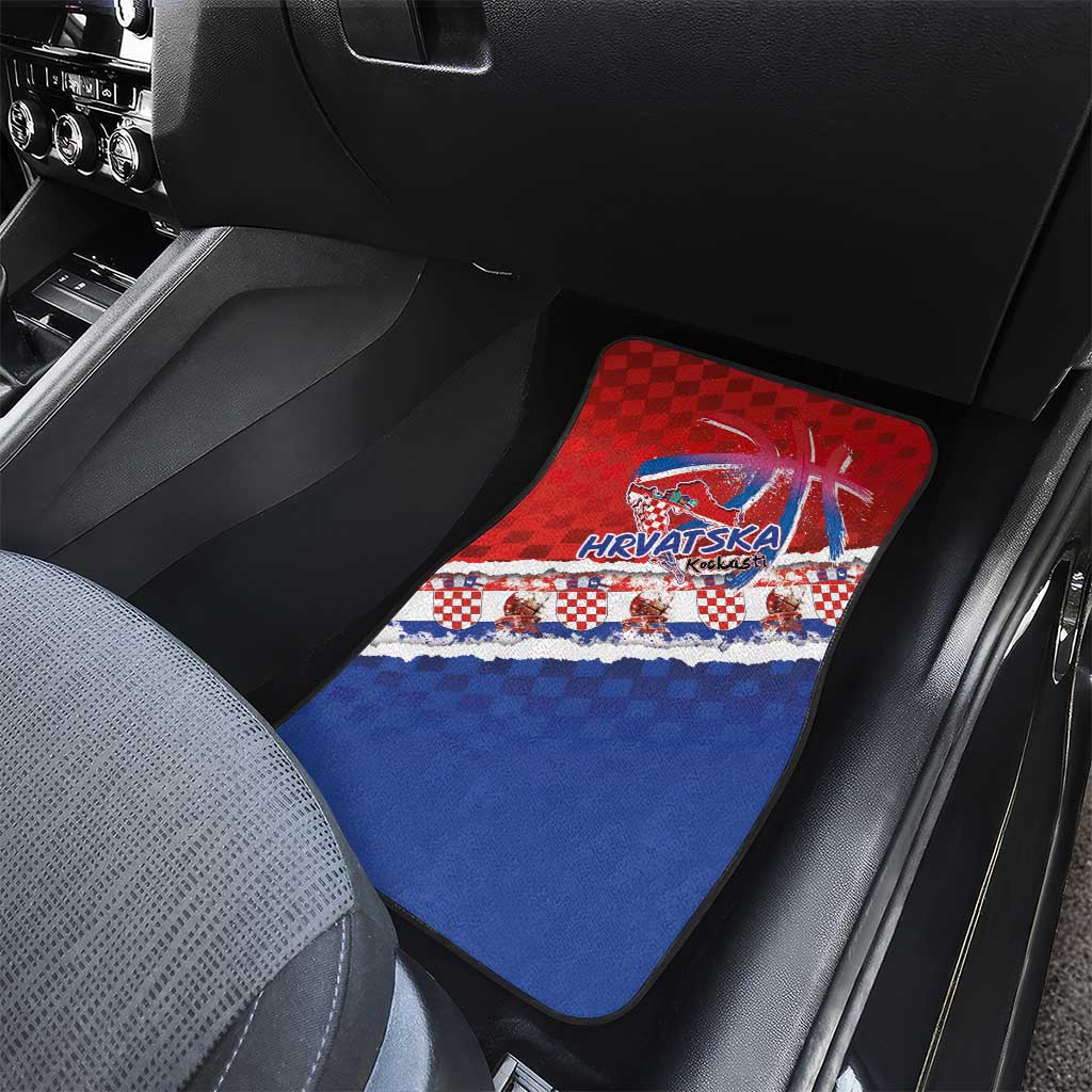 Basketball Fan Jersey Croatian Car Mats Hrvatska-The Chequered Ones - Wonder Print Shop