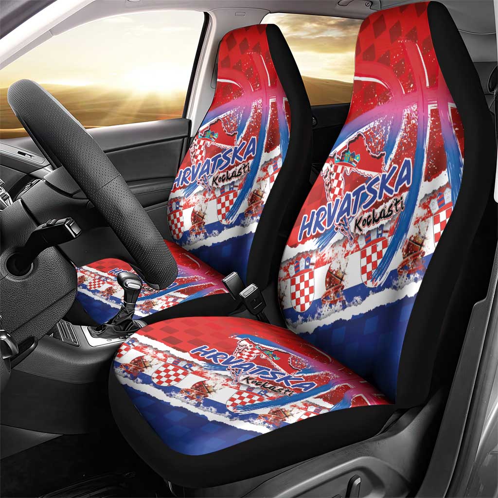 Basketball Fan Jersey Croatian Car Seat Cover Hrvatska-The Chequered Ones - Wonder Print Shop