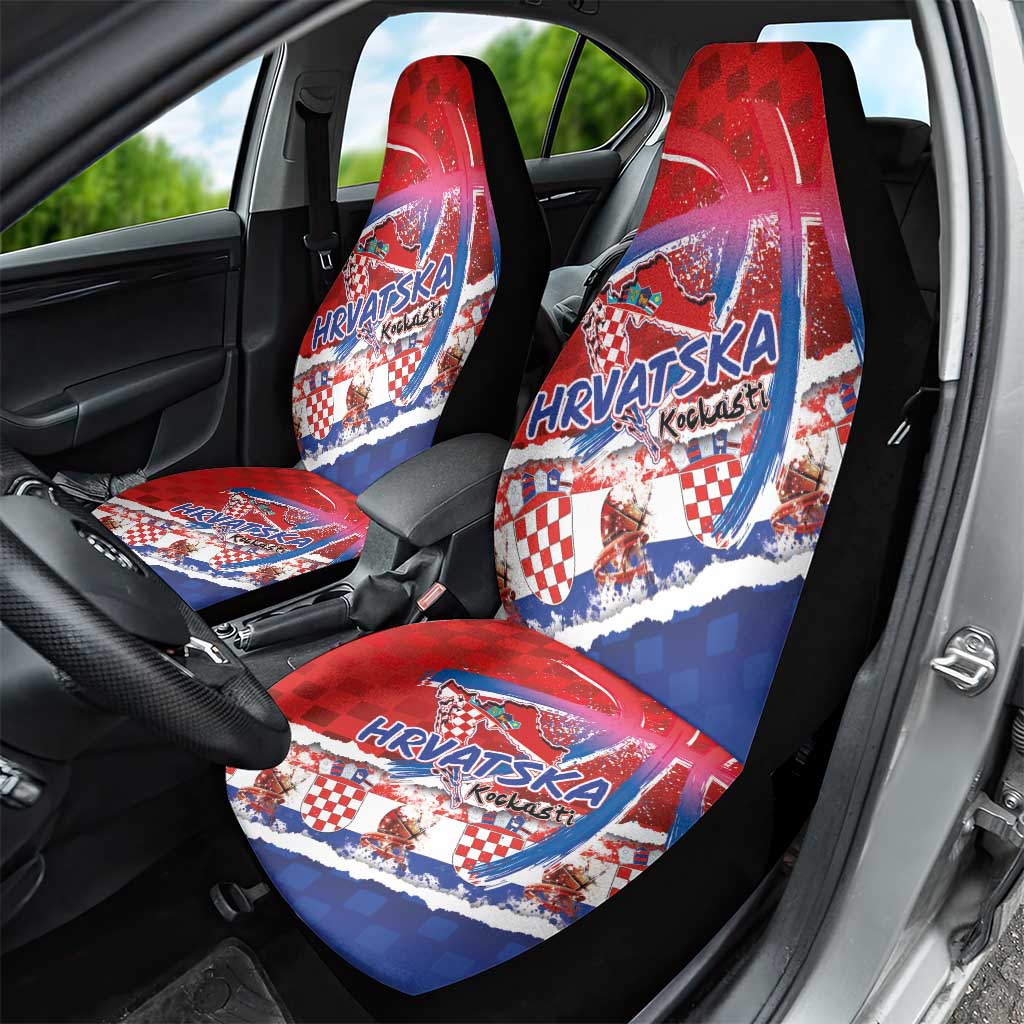 Basketball Fan Jersey Croatian Car Seat Cover Hrvatska-The Chequered Ones - Wonder Print Shop