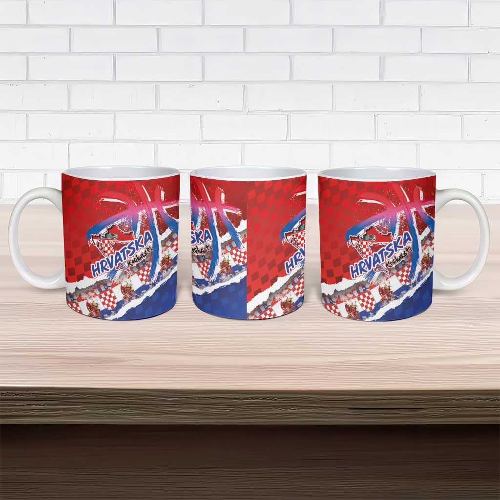 Basketball Fan Jersey Croatian Ceramic Mug Hrvatska-The Chequered Ones - Wonder Print Shop