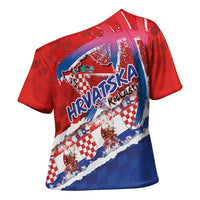 Basketball Fan Jersey Croatian Cross Shoulder Shirt Hrvatska-The Chequered Ones - Wonder Print Shop