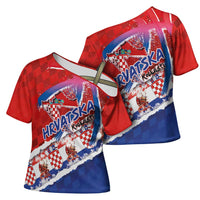 Basketball Fan Jersey Croatian Cross Shoulder Shirt Hrvatska-The Chequered Ones - Wonder Print Shop