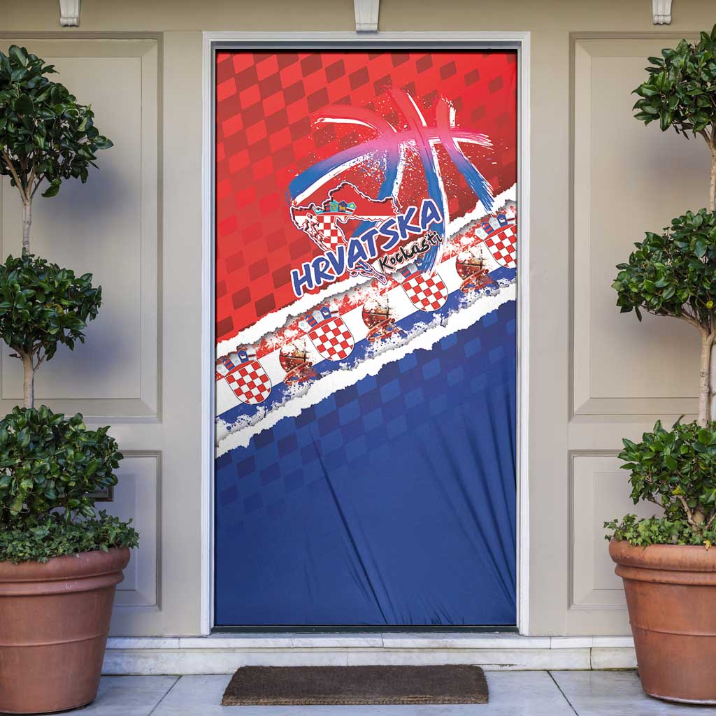 Basketball Fan Jersey Croatian Door Cover Hrvatska-The Chequered Ones - Wonder Print Shop