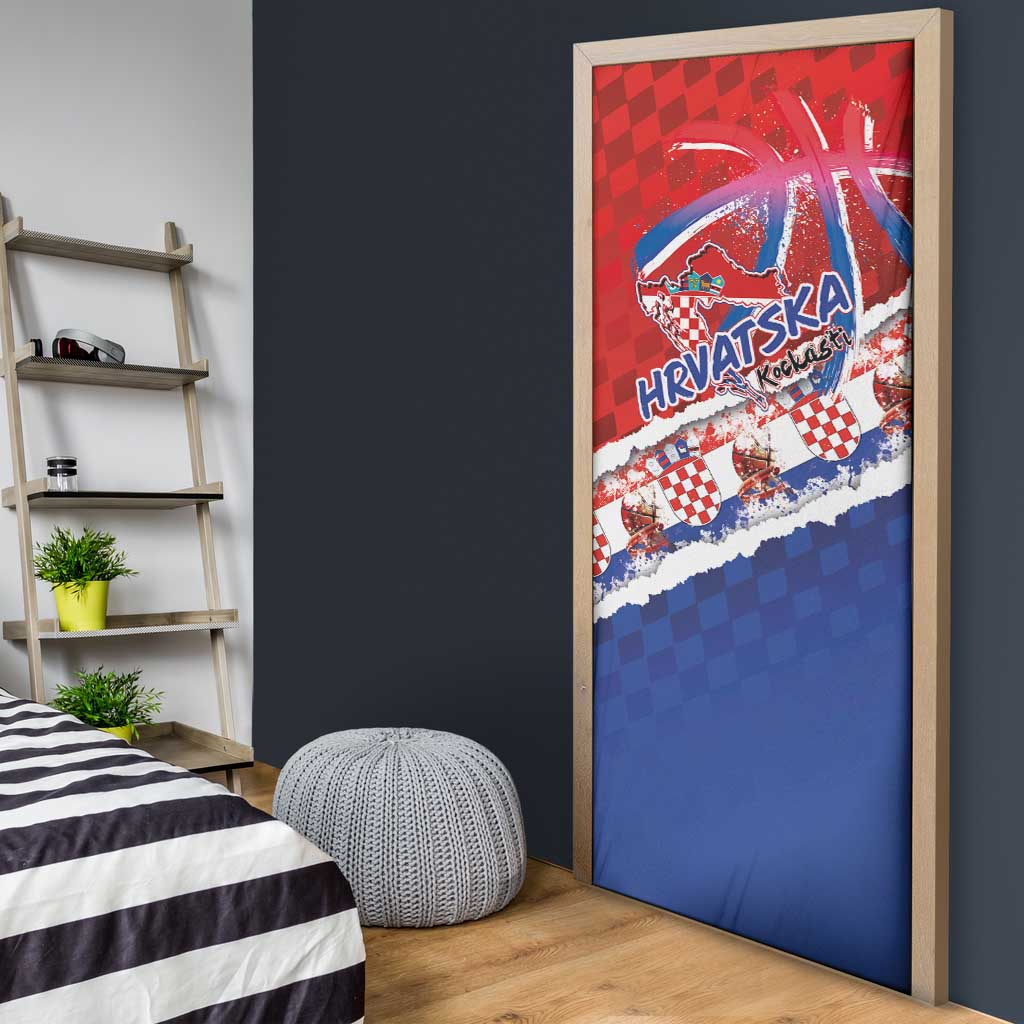 Basketball Fan Jersey Croatian Door Cover Hrvatska-The Chequered Ones - Wonder Print Shop