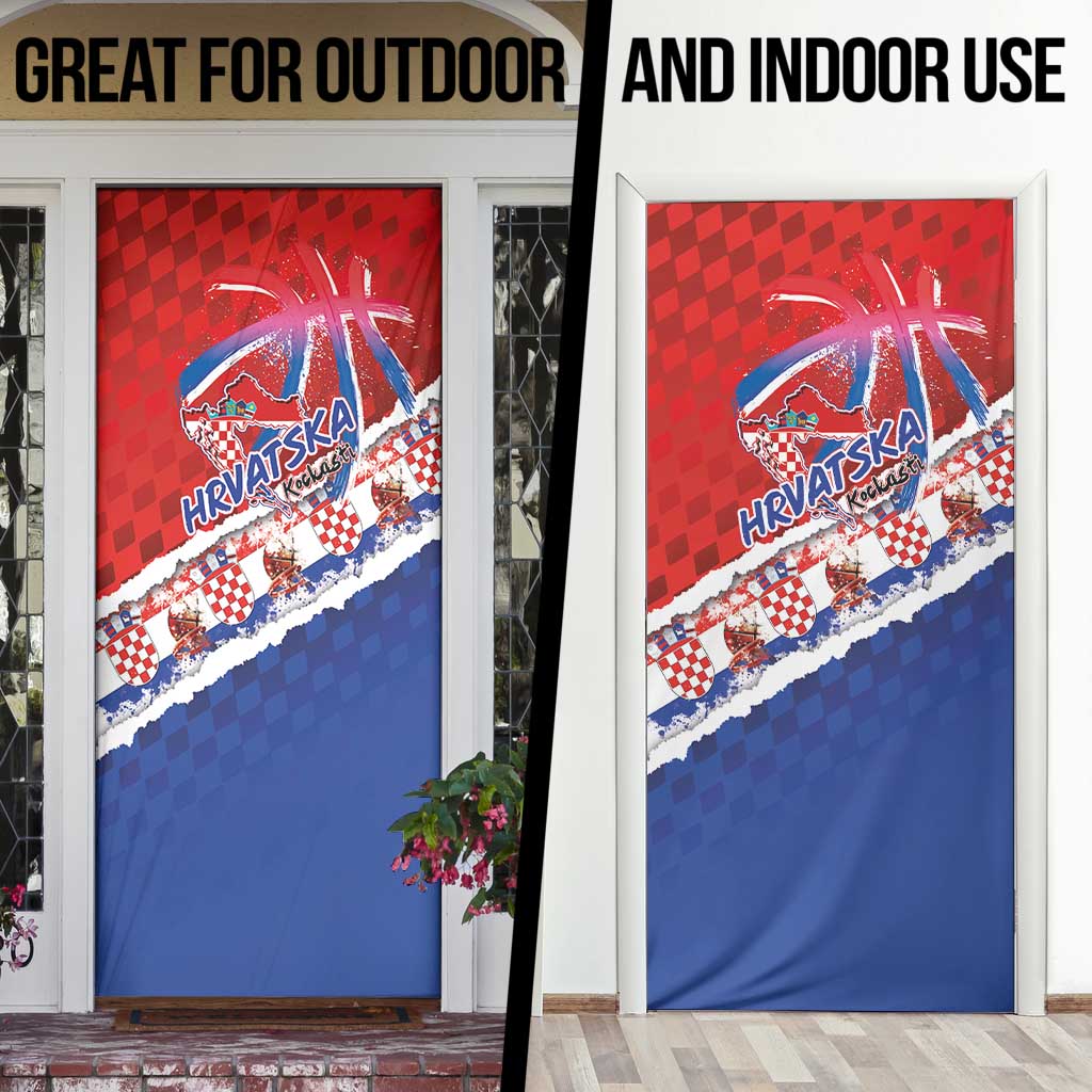 Basketball Fan Jersey Croatian Door Cover Hrvatska-The Chequered Ones - Wonder Print Shop
