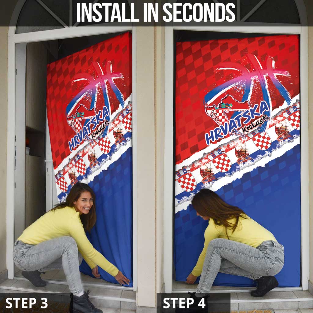Basketball Fan Jersey Croatian Door Cover Hrvatska-The Chequered Ones - Wonder Print Shop