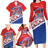 Basketball Fan Jersey Croatian Family Matching Long Sleeve Bodycon Dress and Hawaiian Shirt Hrvatska-The Chequered Ones - Wonder Print Shop