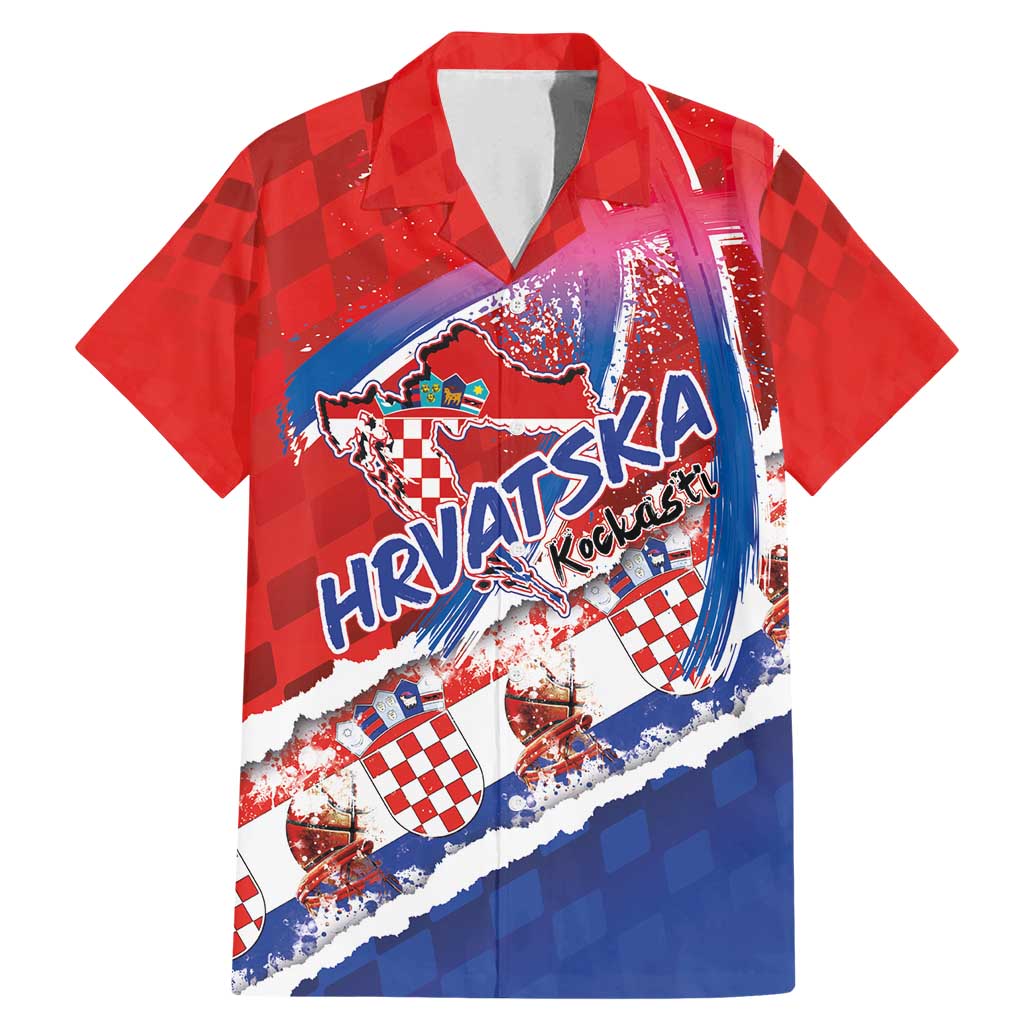 Basketball Fan Jersey Croatian Family Matching Mermaid Dress and Hawaiian Shirt Hrvatska-The Chequered Ones - Wonder Print Shop