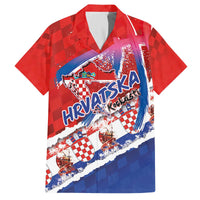 Basketball Fan Jersey Croatian Family Matching Off The Shoulder Long Sleeve Dress and Hawaiian Shirt Hrvatska-The Chequered Ones - Wonder Print Shop