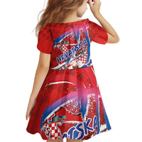 Basketball Fan Jersey Croatian Family Matching Off Shoulder Maxi Dress and Hawaiian Shirt Hrvatska-The Chequered Ones - Wonder Print Shop