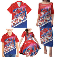 Basketball Fan Jersey Croatian Family Matching Puletasi and Hawaiian Shirt Hrvatska-The Chequered Ones - Wonder Print Shop