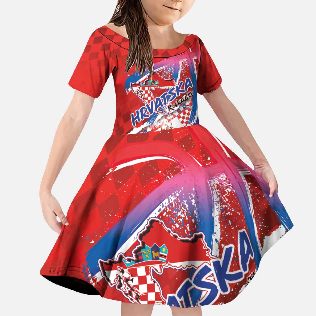 Basketball Fan Jersey Croatian Family Matching Tank Maxi Dress and Hawaiian Shirt Hrvatska-The Chequered Ones - Wonder Print Shop