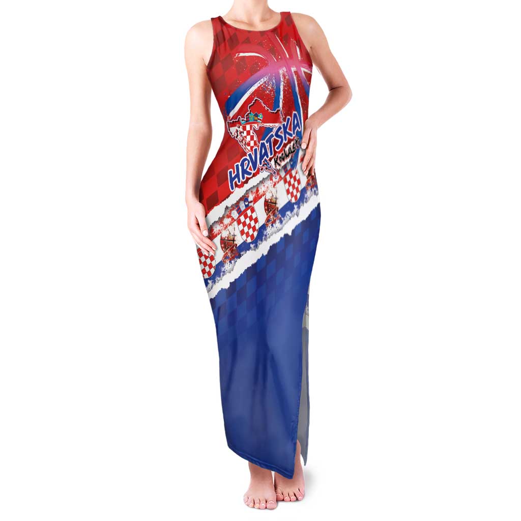 Basketball Fan Jersey Croatian Family Matching Tank Maxi Dress and Hawaiian Shirt Hrvatska-The Chequered Ones - Wonder Print Shop