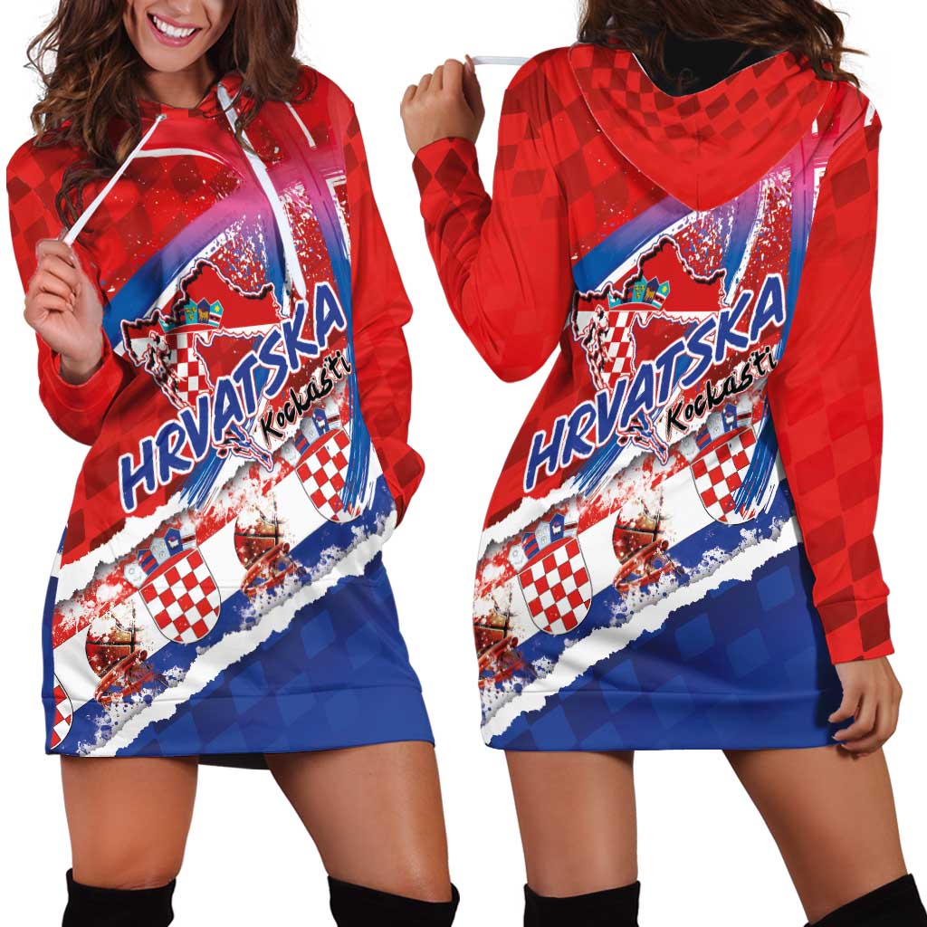 Basketball Fan Jersey Croatian Hoodie Dress Hrvatska-The Chequered Ones - Wonder Print Shop