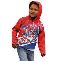 Basketball Fan Jersey Croatian Kid Hoodie Hrvatska-The Chequered Ones - Wonder Print Shop
