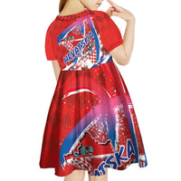 Basketball Fan Jersey Croatian Kid Short Sleeve Dress Hrvatska-The Chequered Ones - Wonder Print Shop