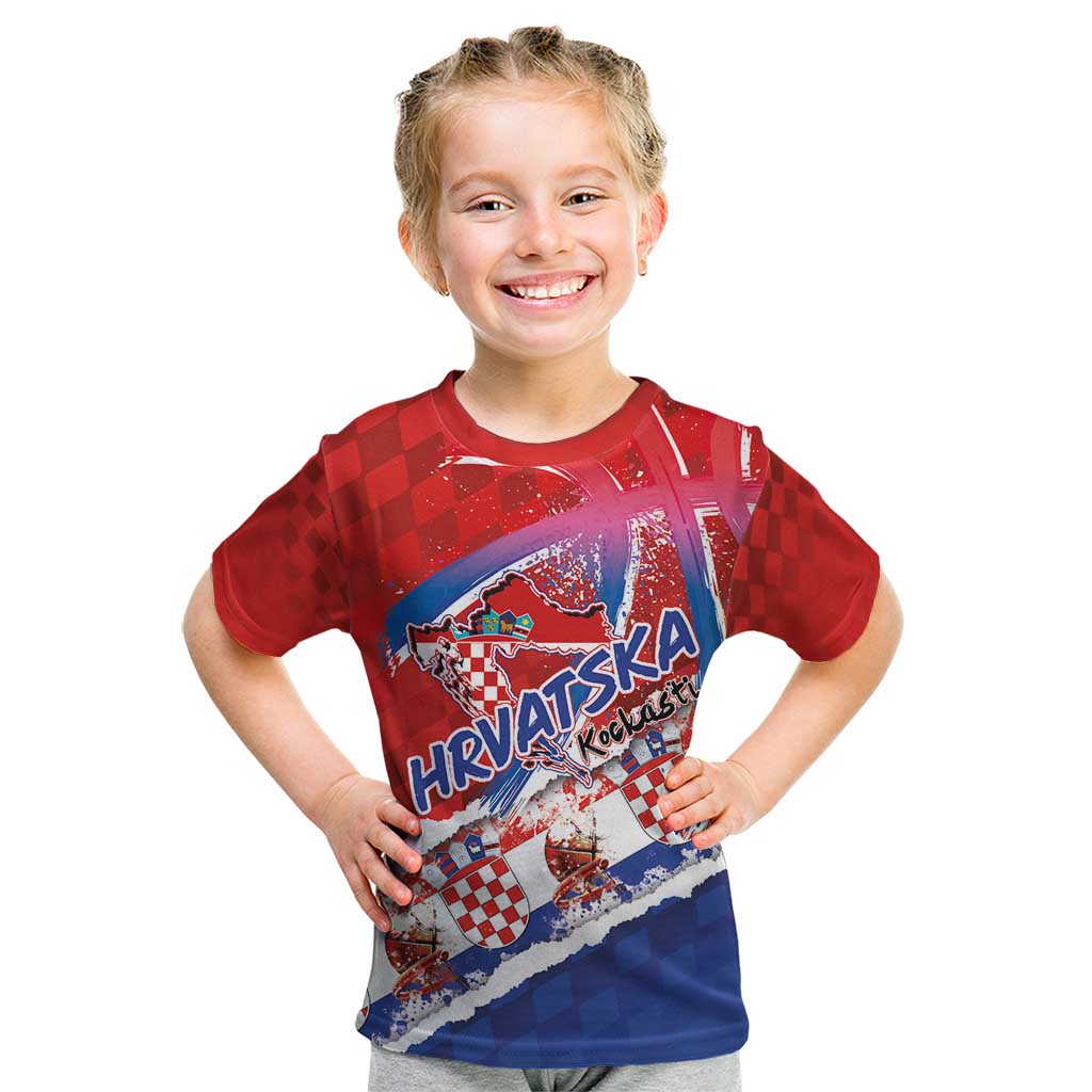 Basketball Fan Jersey Croatian Kid T Shirt Hrvatska-The Chequered Ones - Wonder Print Shop