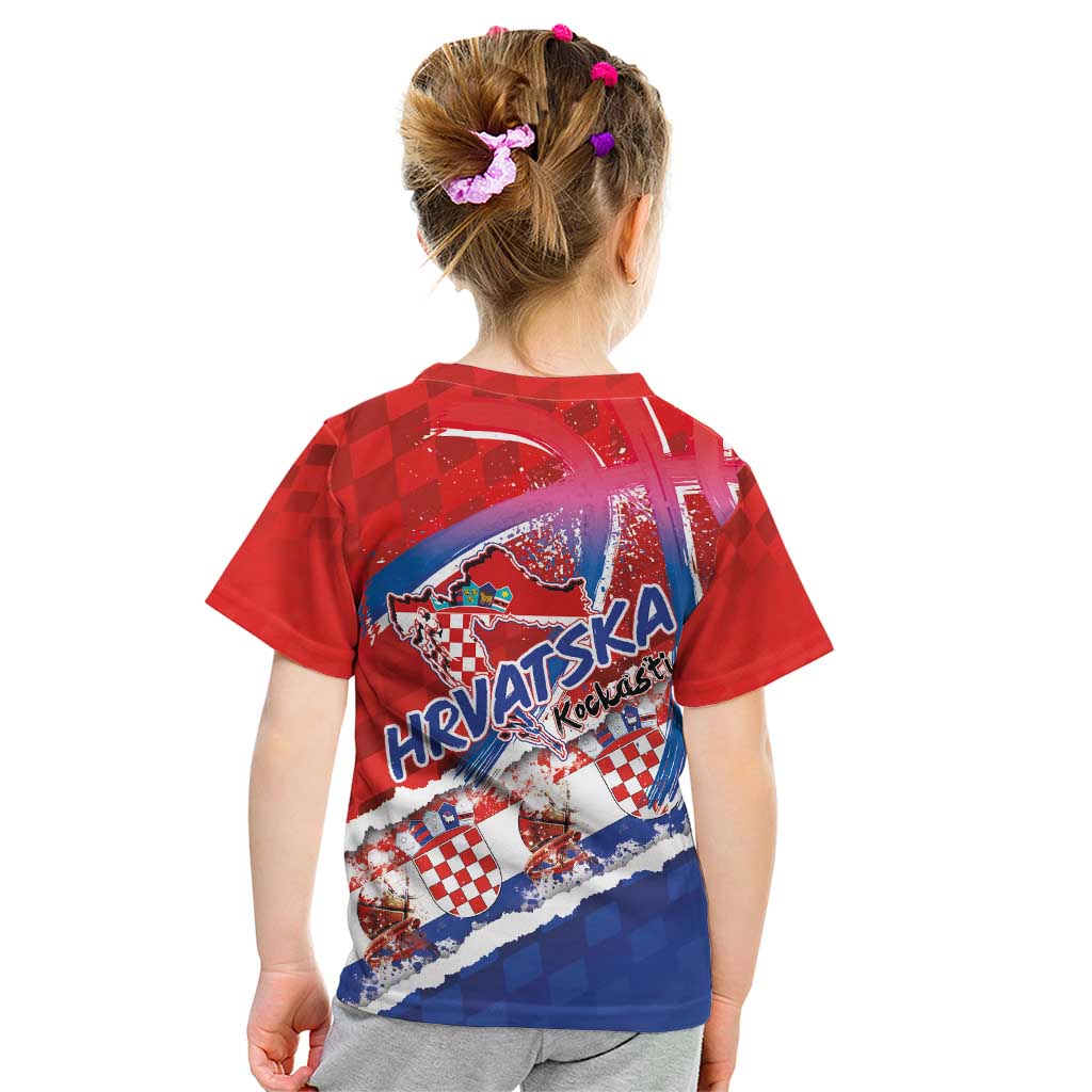 Basketball Fan Jersey Croatian Kid T Shirt Hrvatska-The Chequered Ones - Wonder Print Shop